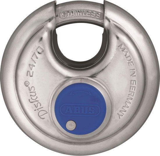 ABUS Discushangslot - 70mm - RVS - met blauwe beschermkap