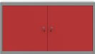 vidaXL Gereedschapskast met plank Rood en Grijs 100 x 20 x 55 cm Staal
