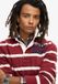 Superdry Athletic rugby top Heren Tops S Katoen Gestreept Lange mouw Klassieke kraag Knopen Rood/Crème