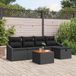 Prolenta Maison Exclusive - Tuinset met 6 zitplaatsen, zwarte polyrotan loungeset