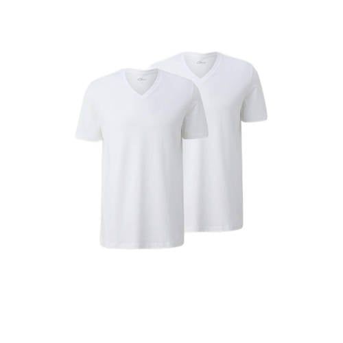 s.Oliver regular fit T-shirt white (set of 2)