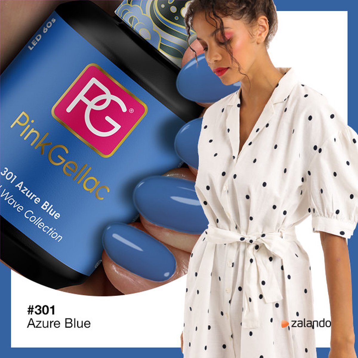 Pink Gellac | Azure Blue - Gellak - Vegan - Blauw - Creamy Finish - 15 ml