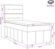 vidaXL Boxspringbed met matras Crèmekleurig 90 x 200 cm Stof