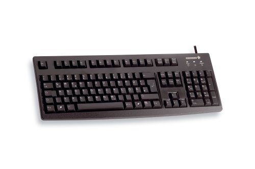 CHERRY G83-6104, internationale indeling, QWERTY-toetsenbord, bedraad toetsenbord, aangenaam zachte toetsbediening, compact, duurzaam, recyclebaar, zwart