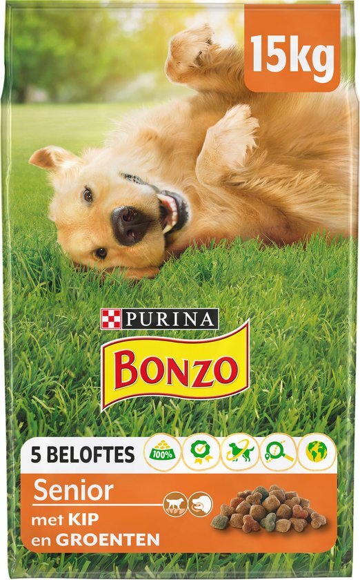 BONZO Senior - Hondenvoer met Kip & Groenten - 15 kg