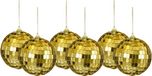 House of Seasons Boule de Noël - 6x pièces - or - 8 cm - mousse - boule miroir