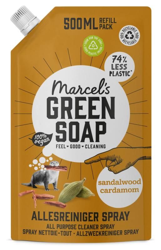 Marcels Green Soap Allesreiniger spray sandelhout & kardemom navullin 500ml