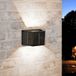 RexTech Solar wandlamp buiten 'Ebbe' - Up down light - IP54 - 70 lumen - Warm wit licht (2700K) - Tuinverlichting op zonne-energie - Zwart