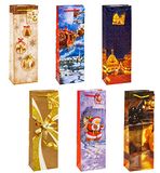 TSI Geschenkzakjes KERSTSERIE 7 voor wijn- en champagneflessen, verpakking van 12, afmetingen: fles (HxBxD 36 x 12 x 8 cm), art. nr. 84287