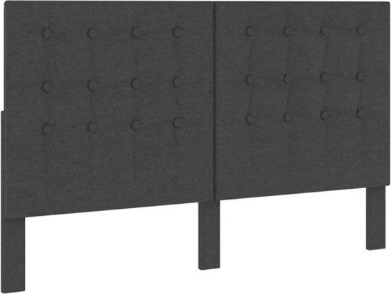 vidaXL Hoofdbord 160x200 cm getuft stof donkergrijs