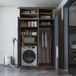 Roomart DORA-II Wasmachine Ombouwkast 130x230 cm met Opzetkast - Antraciet Eiken