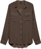 Vero Moda Chemisier Vmbumpy L/s Shirt New Wvn Noos 10275283 Choclate Torte/new Stripe Femme Taille - XL