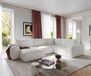 DELIFE Woonlandschap Lanzo bouclé crème-blanc 300x210 cm avec recamière variable