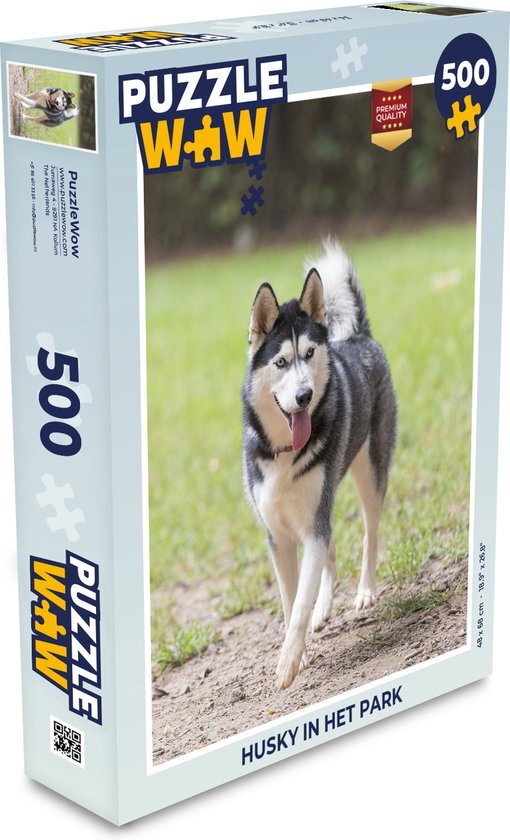 MuchoWow Puzzel Husky in het park - Legpuzzel - Puzzel 500 stukjes