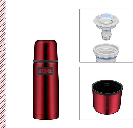 THERMOS Light&Compact Thermosfles, roestvrij staal, rood, 350 ml