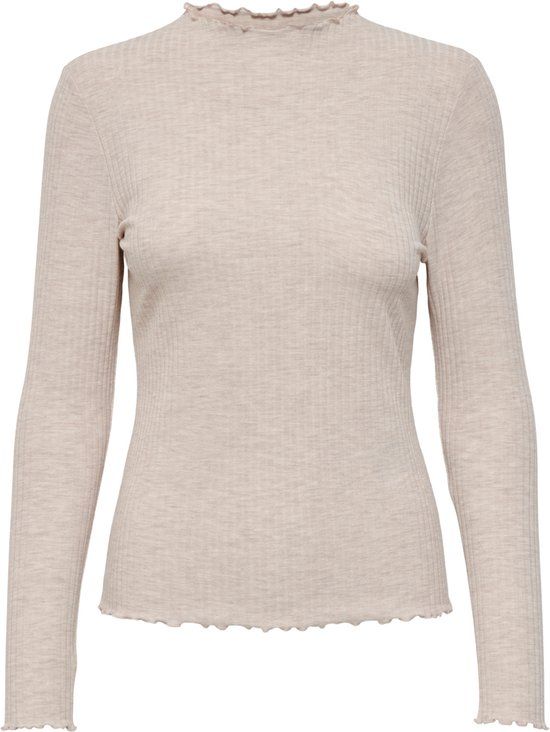 ONLY ONLEMMA L/S High Neck Top Noos Jrs - Pumice Stone/malange - Women's Size M
