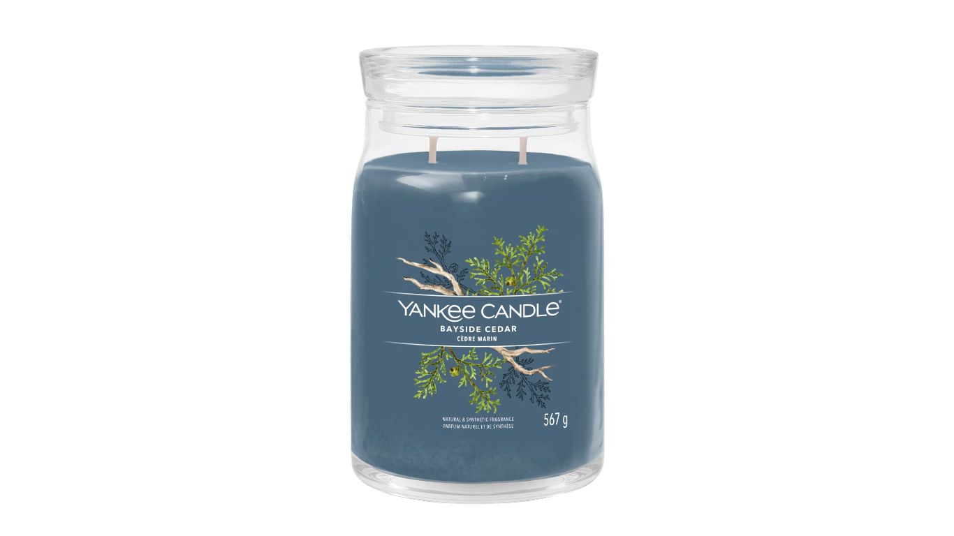 Yankee Candle Bayside Cedar Cylinder Candle - Fresh Scent - Blue - 1pc