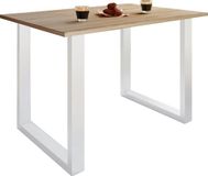 VCM Eettafel Rechthoekig Modern Weiß / Sonoma-Eiche