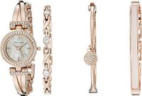 Anne Klein Premium roségoudkleurige armbandhorloge en armbandset voor dames