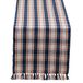 DII Herfst boerderij plaid, katoen, blauw en oranje, 13" x 20" (rechthoekig)