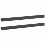 vidaXL Afdekprofiel voor tuinafboording 2 st 100 x 6 x 5 cm Staal Zwart