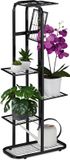 Merkloos Relaxdays Plantenstandaard Metaal - 6 Etages - Zwart - 107x44x24 cm