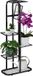 Merkloos Relaxdays Plantenstandaard Metaal - 6 Etages - Zwart - 107x44x24 cm