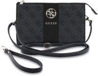Guess Handtas - 4G Stripe Metal Logo - Afneembare schouderriem - Schwarz