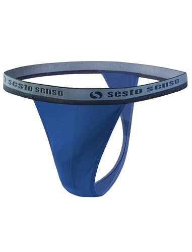 Sesto Senso Heren Gstring Ondergoed 1 Pack Katoen Sexy Thong Panties S Donkerblauw