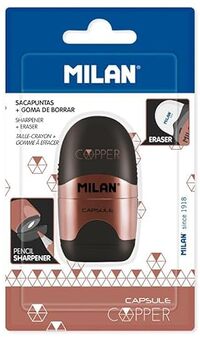 MILAN Temperówka + gumka Milan Capsule Cooper czarna