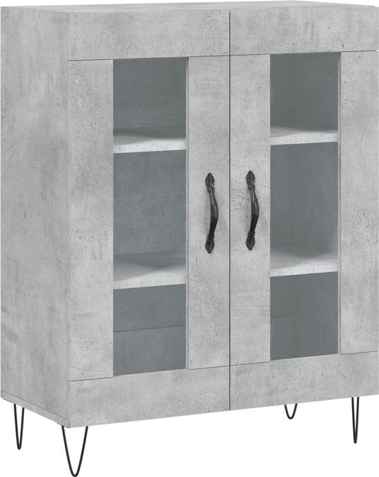 vidaXL Dressoir 69,5x34x90 cm bewerkt hout betongrijs