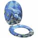 vidaXL - Abattant de WC - Bleu - 44 x 38 cm - Bois décoré