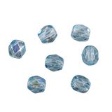 Rayher 14200404 glas geslepen parels, 4mm ø, doos 100 stuks, iriserend, turquoise