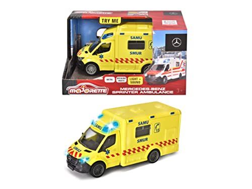 MAJORETTE - Grand Series – Mercedes Ambulance – 15 cm (schaal 1:43) – geluiden en lichten – vanaf 3 jaar