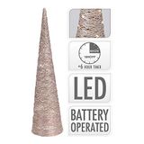 Zarivy Decoratieve kegelvormige boom met 40 heldere leds, meet 80 cm en heeft een elegante gouden kleur, ideaal voor de verlichting en verfraaiing van elke kamer bij je feesten.