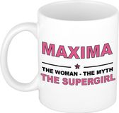 Bellatio Decorations naam cadeau mok - Maxima - Woman Myth Supergirl - koffiemok - 300 ml - collega - moederdag