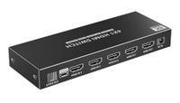 PremiumCord HDMI 2.1 Switch 8K 4:1 met afstandsbediening, UHD 8K @60Hz, 4K @120Hz, Full HD 1080p, 48Gbps, HDR10+, HDCP2.3, Dolby Vision, metalen behuizing