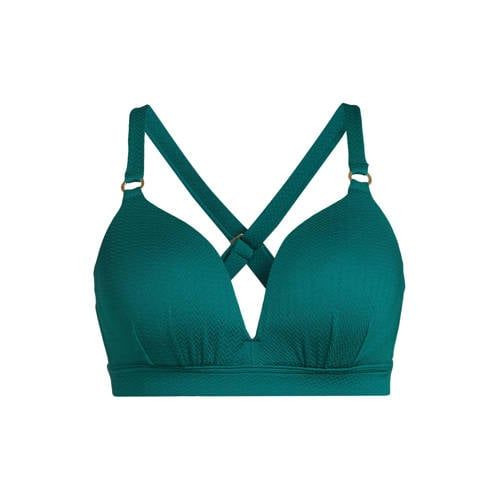 BEACHWAVE Curve voorgevormde beugel bikinitop met textuur groen