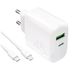 PURO Power Kit 45W USB-A/USB-C avec câble USB-C Blanc
