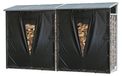 Aluminium Kaminholzregal extérieur 130 x 70 x 185 cm, avec protection contre les intempéries noir, Pro - profil en acier de 40 mm, anthracite, résistant aux intempéries, capacité 3,2 m³ (5 SRM)