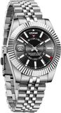 Wan GmbH Montre Homme Analogique - Montre-bracelet d'affaires - Affichage de l'heure - Date étanche - Argent