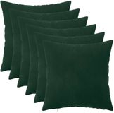 vidaXL - Taie d'oreiller - 6 pièces - HEERLEN - Vert foncé - 40 x 40 cm - Velours