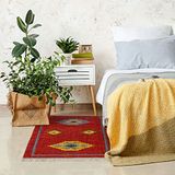 HAMID - Kilim Lori tapijt met oosters design, 100% wol, kilim tapijt, handgeweven, haltapijt, woonkamer, slaapkamer, woonkamer, entree (D.3, 110 x 60 cm)