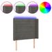 VidaXL Hoofdbord & Voeteind Donkergrijs Polyester/Hout 103x16x78/88 cm met LED