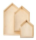 Glorex Dienblad van hout, naturel, 20 x 40 x 5 cm/17 x 30 x 5 cm/14 x 20 x 5 cm