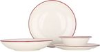 Bonna Serviesset (Large) - Linea Burgundy - 24 pièces - 6 personnes - Porcelaine