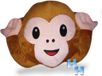 Emoji - Emoticon - Peluche - Coussin - Singe "Entendre" - Brun/Beige - Peluche - 35 cm