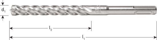 Rotec type 202 hamerboor, SDS+, Quattro-X, Ø 11,0 x 250 x 310 mm.