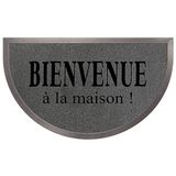 Tapis Douceur d'intérieur Tapis Déco PVC Half Moon Deurmat, PVC, Grijs/Zwart, 45x1x75 cm