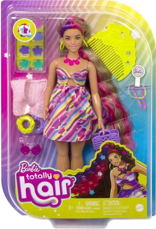 Barbie Totally Hair Doll - Paars, roze - HCM89 - 3+ jaar